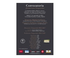 CONVOCATORIA AUDICIONES ORQUESTA MADRID SINFÓNICA Y TEMPO PRIMO