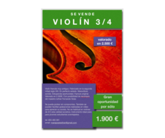 Se vende violín frances 3/4 sonido excepcional