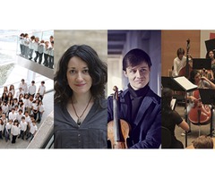 La Camerata infantil de la ORCAM-FBBVA junto a los Pequeños cantores de la ORCAM, en el Auditorio Na