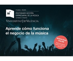 5ª Edición del Postgrado en Gestión Empresarial de la Música, Universitat de València